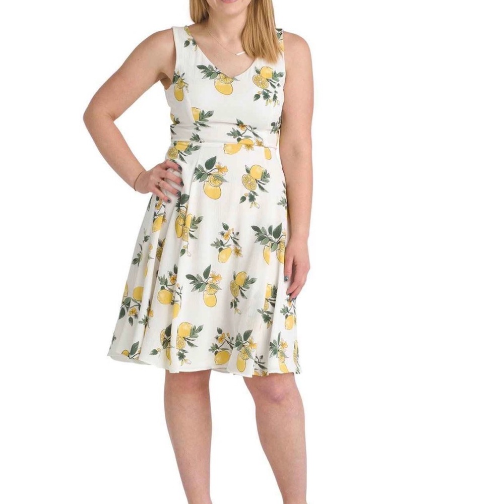 Eva Rose lemon dress 1x Citrus Charm Sleeveless Midi Dress